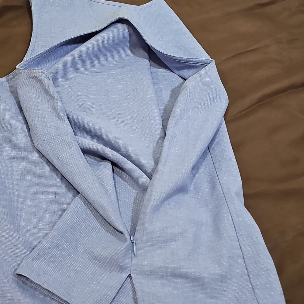 Spanner Linen Blend Lilac Sleeveless Round Neck Side Zip Tank Top Shirt Size XL - Picture 6 of 6